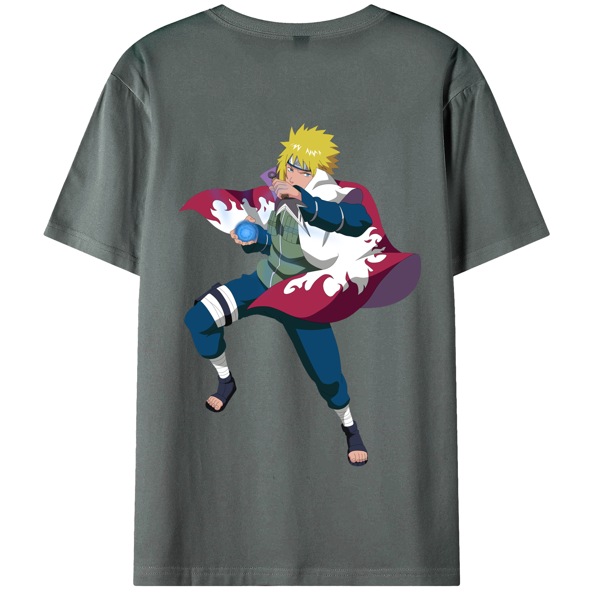 （画像用） NARUTO -ナルト- 波風 ミナト Namikaze Minato 綿100％半袖Tシャツ（背面プリント）